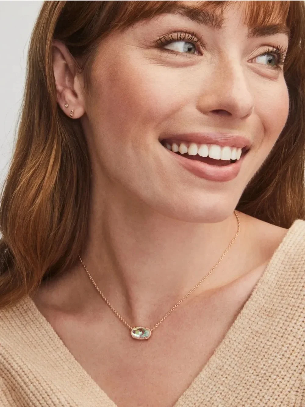 Kendra Scott ‘Elisa’ Rose Gold Necklace with Rose Quartz Pendant - Picture 2 of 4